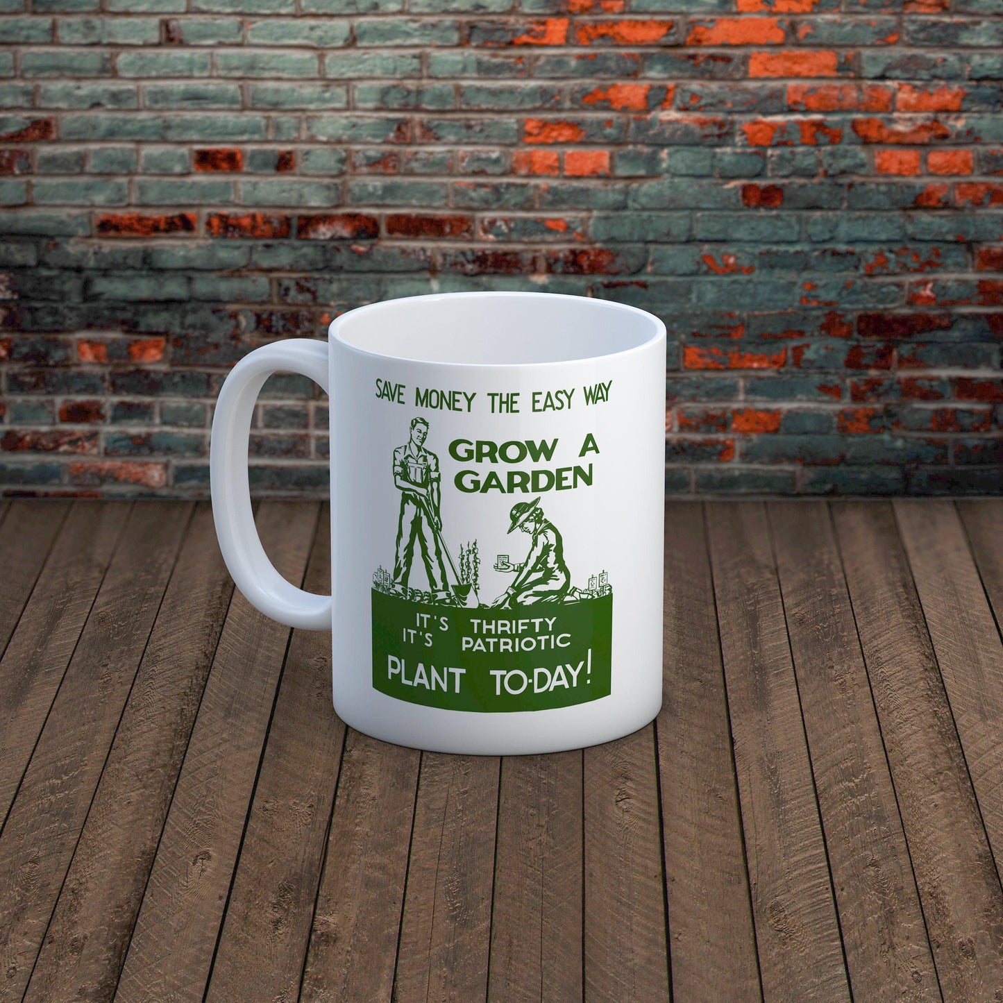 Grow A Garden World War II Patriotic Gardening-Ceramic Coffee Mug-Yesteeyear