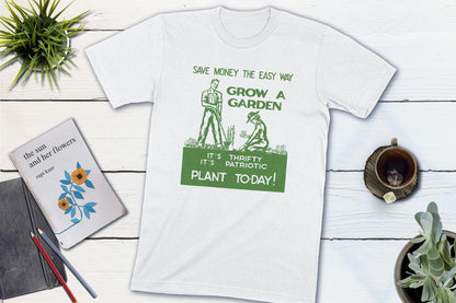 Grow A Garden World War II Vintage Patriotic Gardening-Unisex T-shirt-Yesteeyear