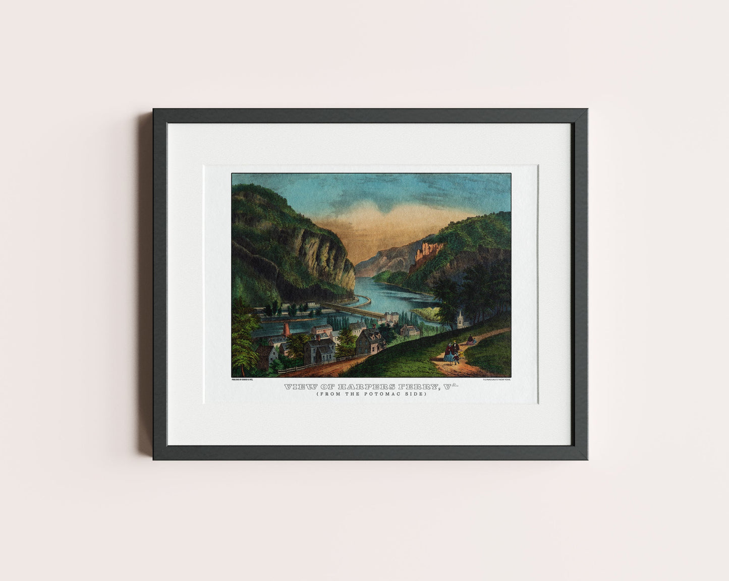 Harpers Ferry West Virginia Currier & Ives Poster Print-Poster-Yesteeyear