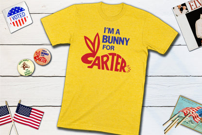 I'm A Bunny For Carter - Vintage Jimmy Carter Campaign Button Shirt-Unisex T-shirt-Yesteeyear