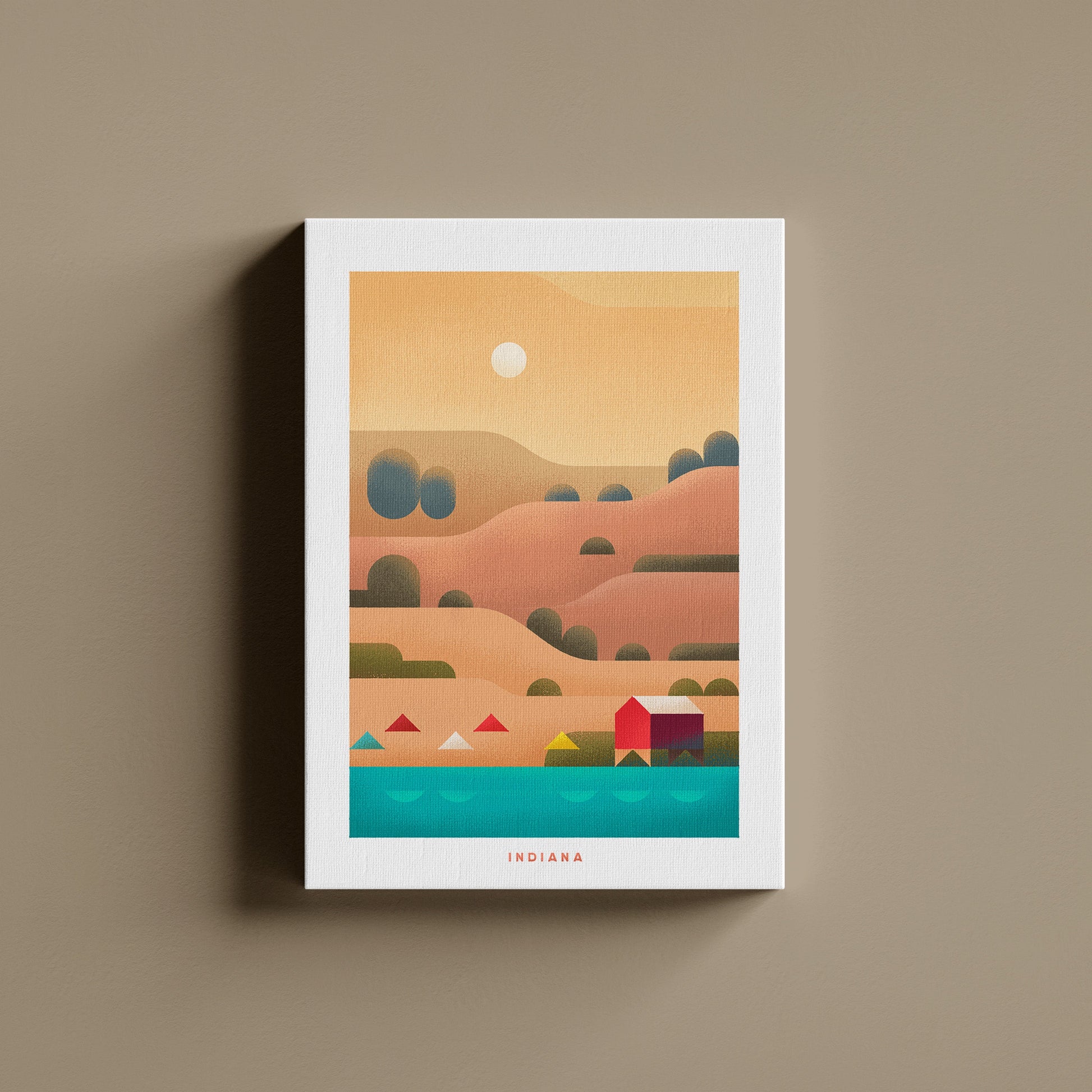 Indiana Travel Poster Canvas-Canvas-Yesteeyear