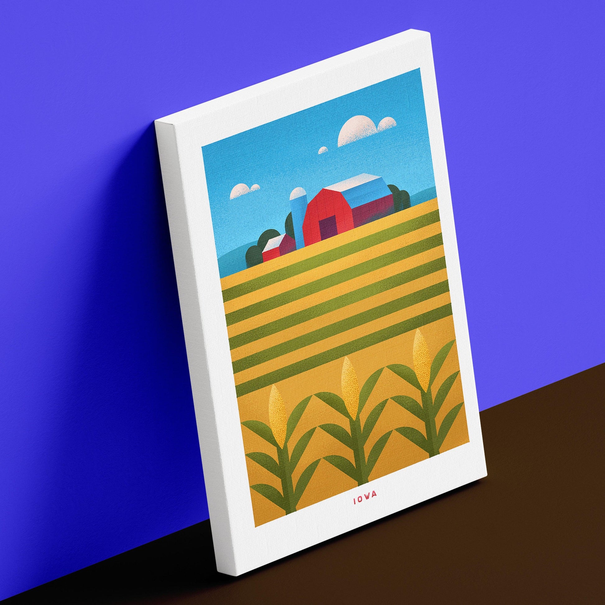 Iowa Travel Poster Canvas-Canvas-Yesteeyear