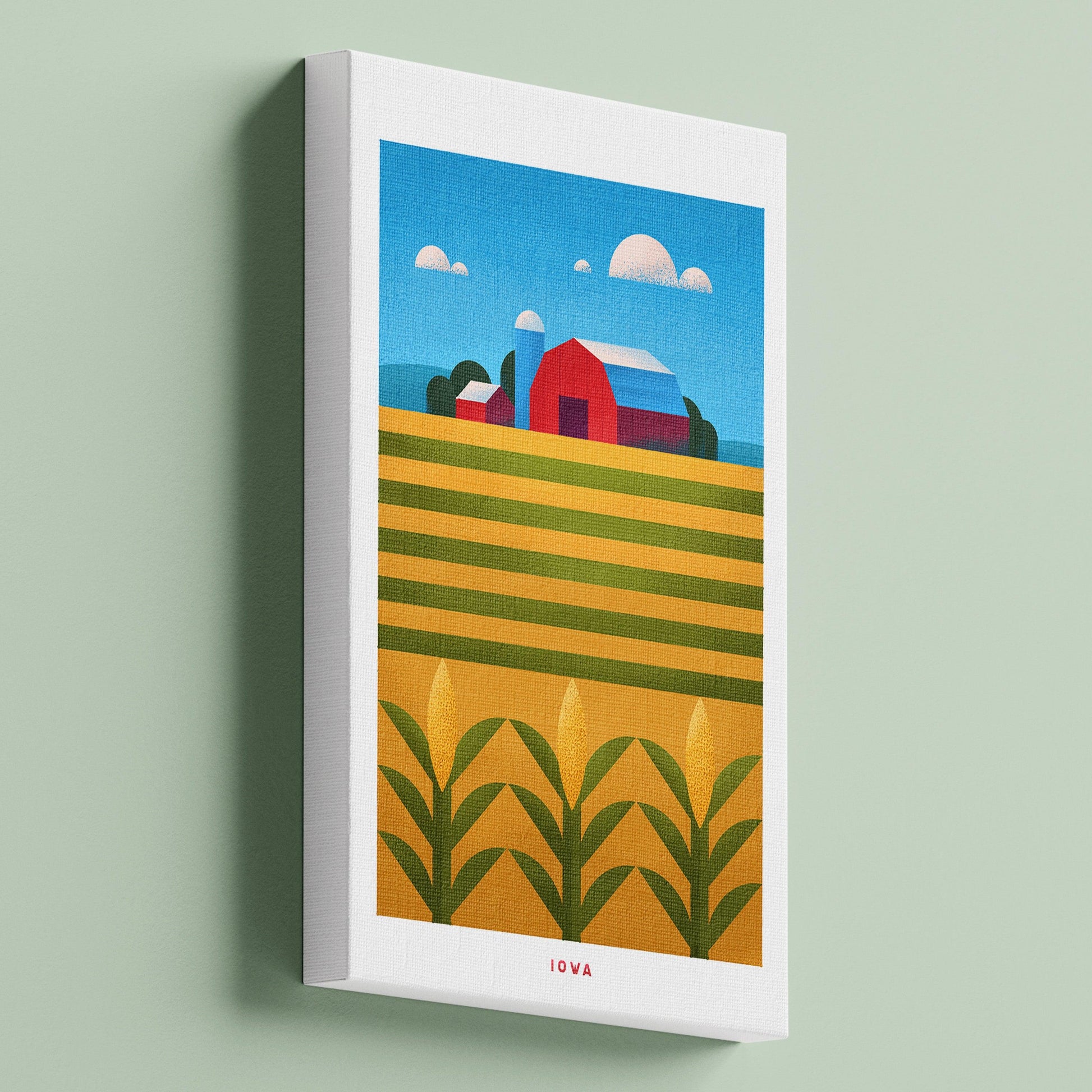 Iowa Travel Poster Canvas-Canvas-Yesteeyear