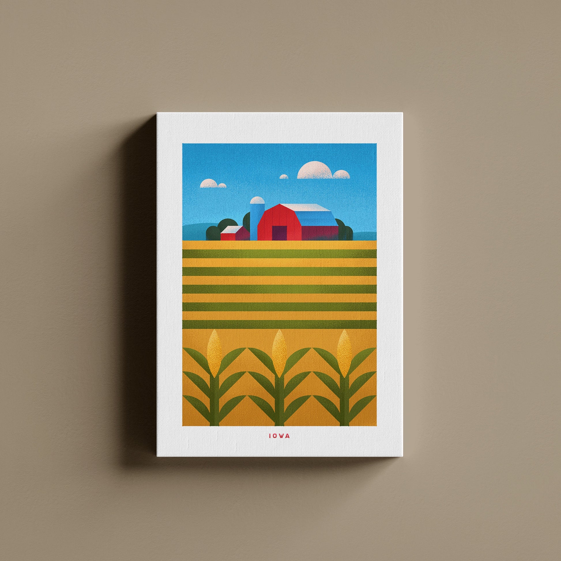 Iowa Travel Poster Canvas-Canvas-Yesteeyear