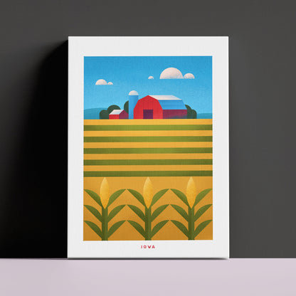 Iowa Travel Poster Canvas-Canvas-Yesteeyear