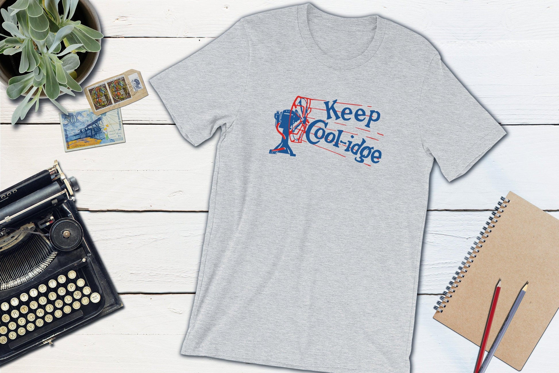Keep Cool-idge - Calvin Coolidge Political Campaign Button-Unisex T-shirt-Yesteeyear