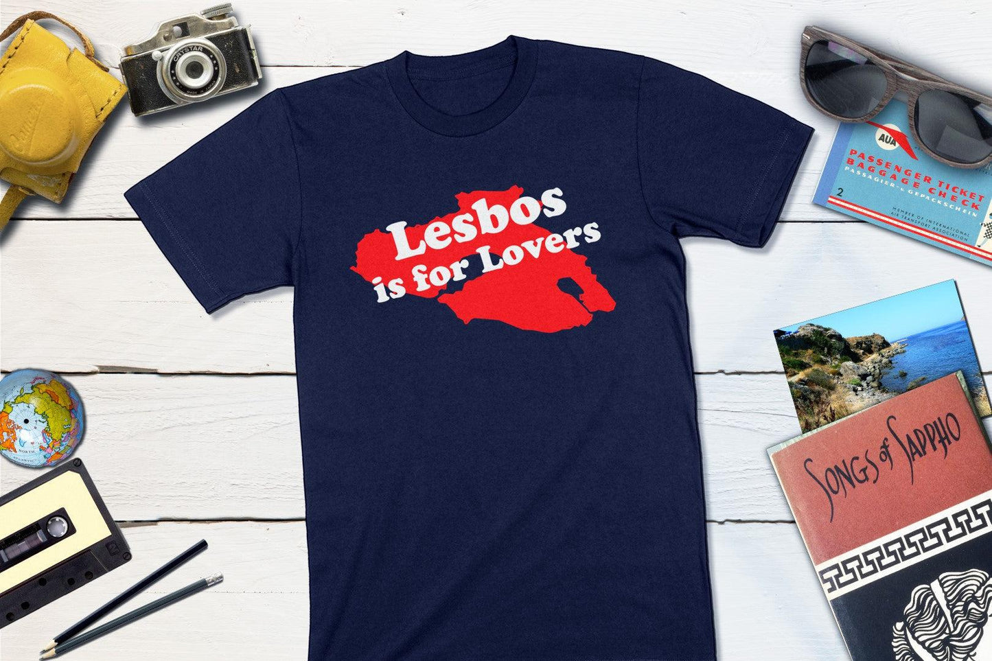 Lesbos Is For Lovers - Greek Island Shirt-Unisex T-shirt-Yesteeyear