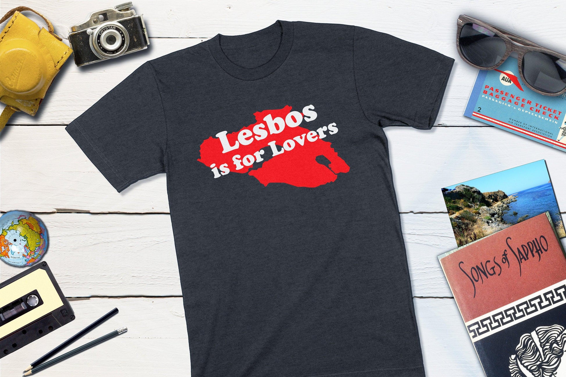 Lesbos Is For Lovers - Greek Island Shirt-Unisex T-shirt-Yesteeyear