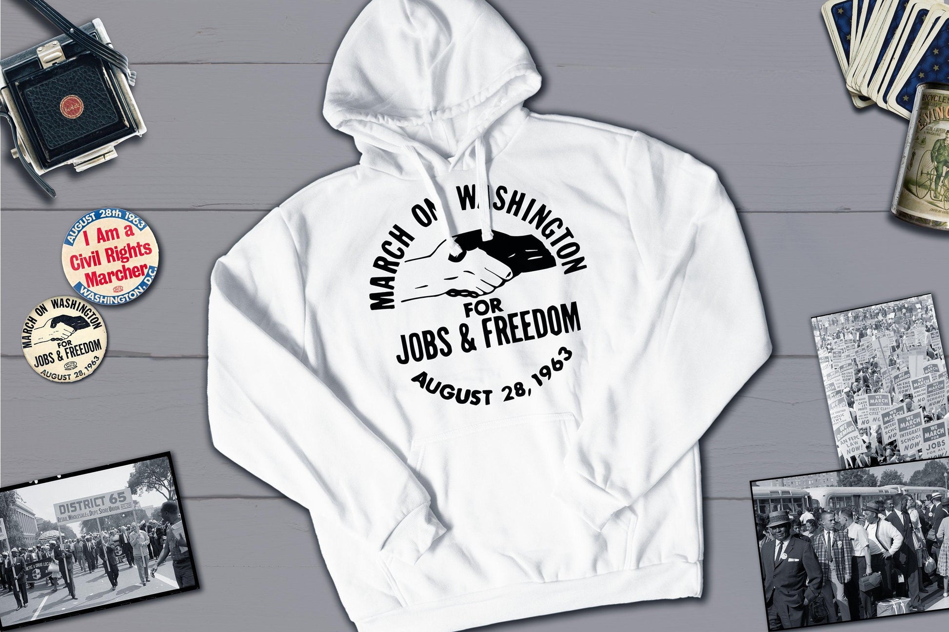 March on Washington for Jobs and Freedom - August 28 1963-Hooded Sweatshirt-Yesteeyear