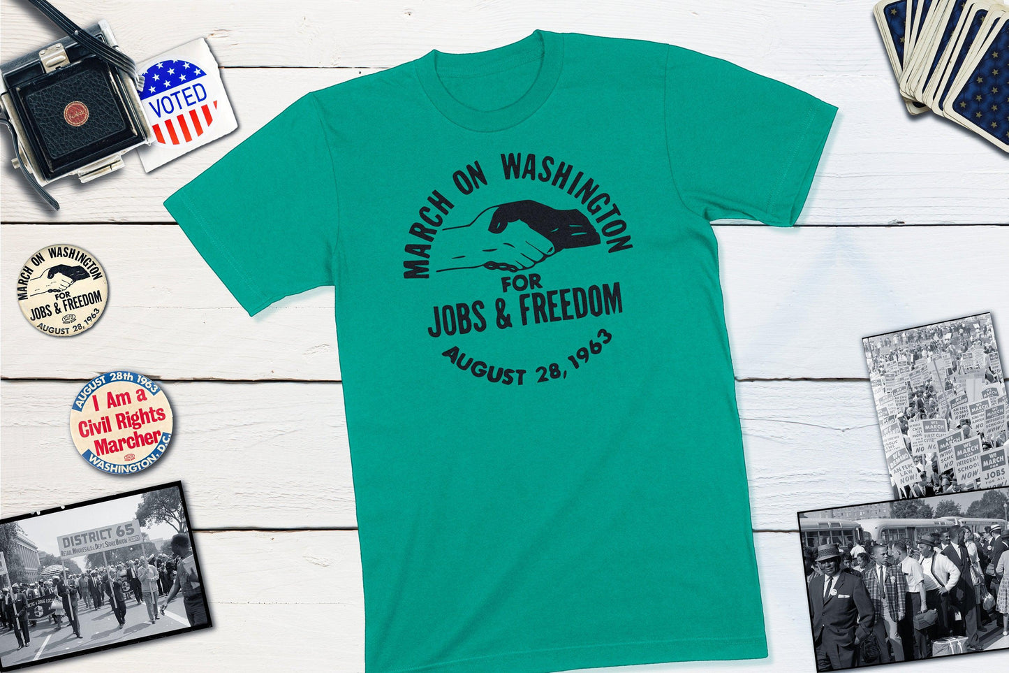 March on Washington for Jobs and Freedom - August 28 1963 - US Civil Rights-Unisex T-shirt-Yesteeyear