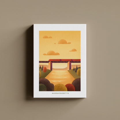 Massachusetts Travel Poster Canvas-Canvas-Yesteeyear