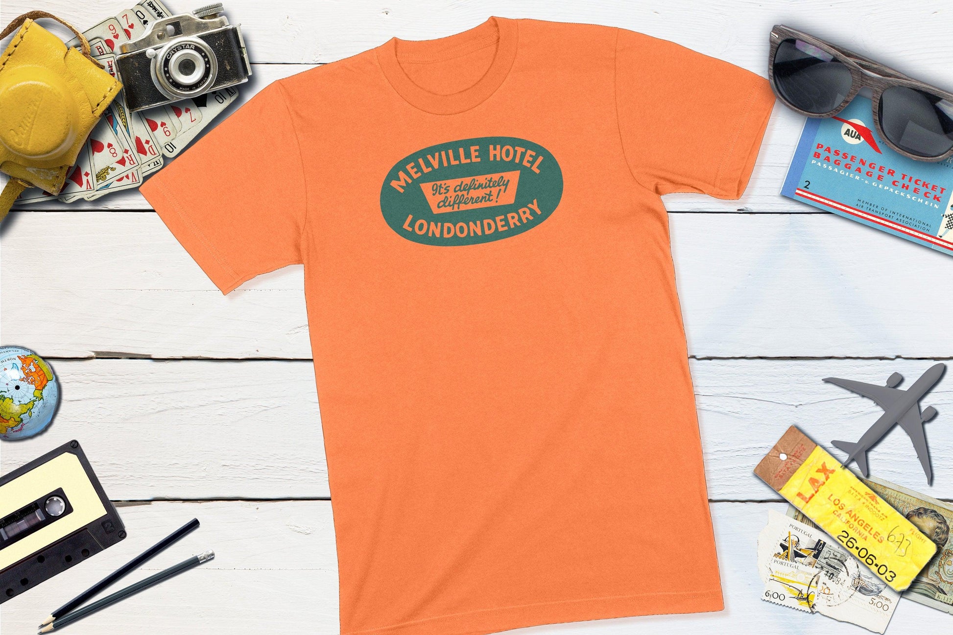 Melville Hotel Travel Stick - Londonderry Northern Ireland-Unisex T-shirt-Yesteeyear