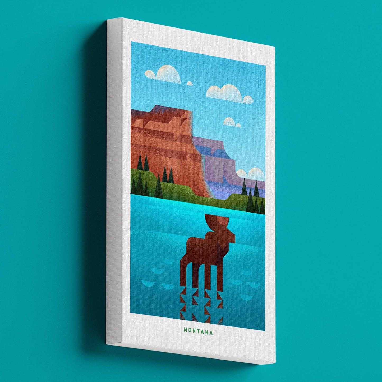 Montana Travel Poster Canvas-Canvas-Yesteeyear