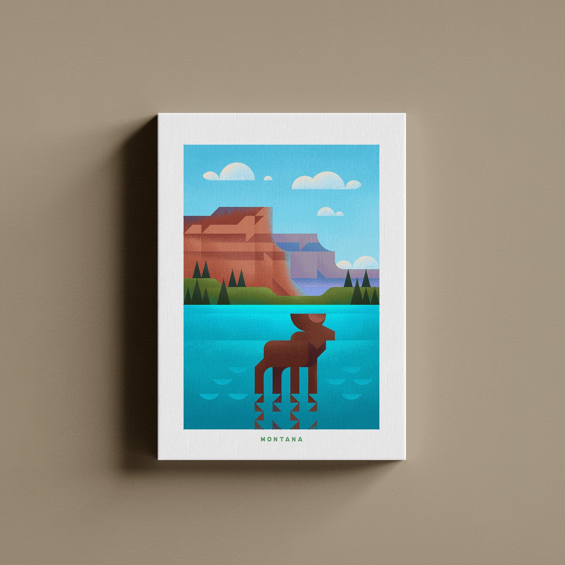 Montana Travel Poster Canvas-Canvas-Yesteeyear