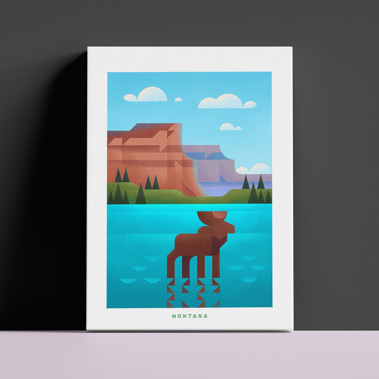 Montana Travel Poster Canvas-Canvas-Yesteeyear