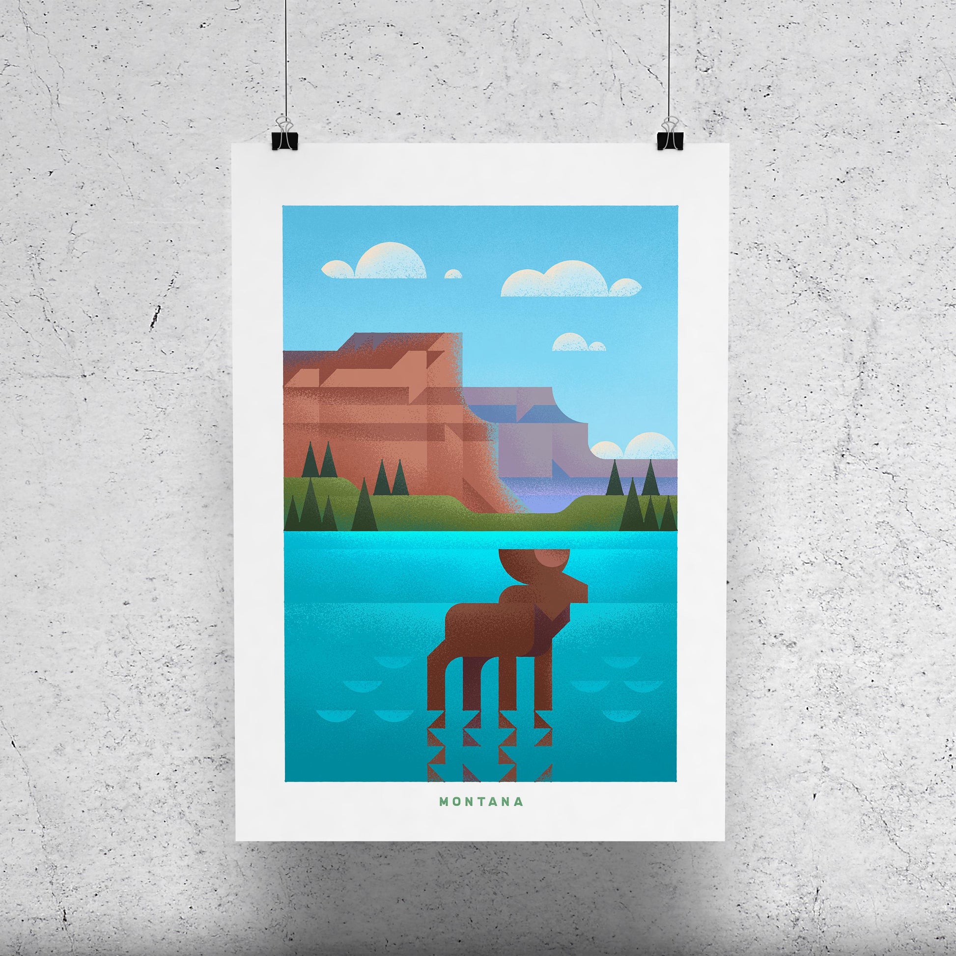 Montana Travel Poster Print-Poster-Yesteeyear