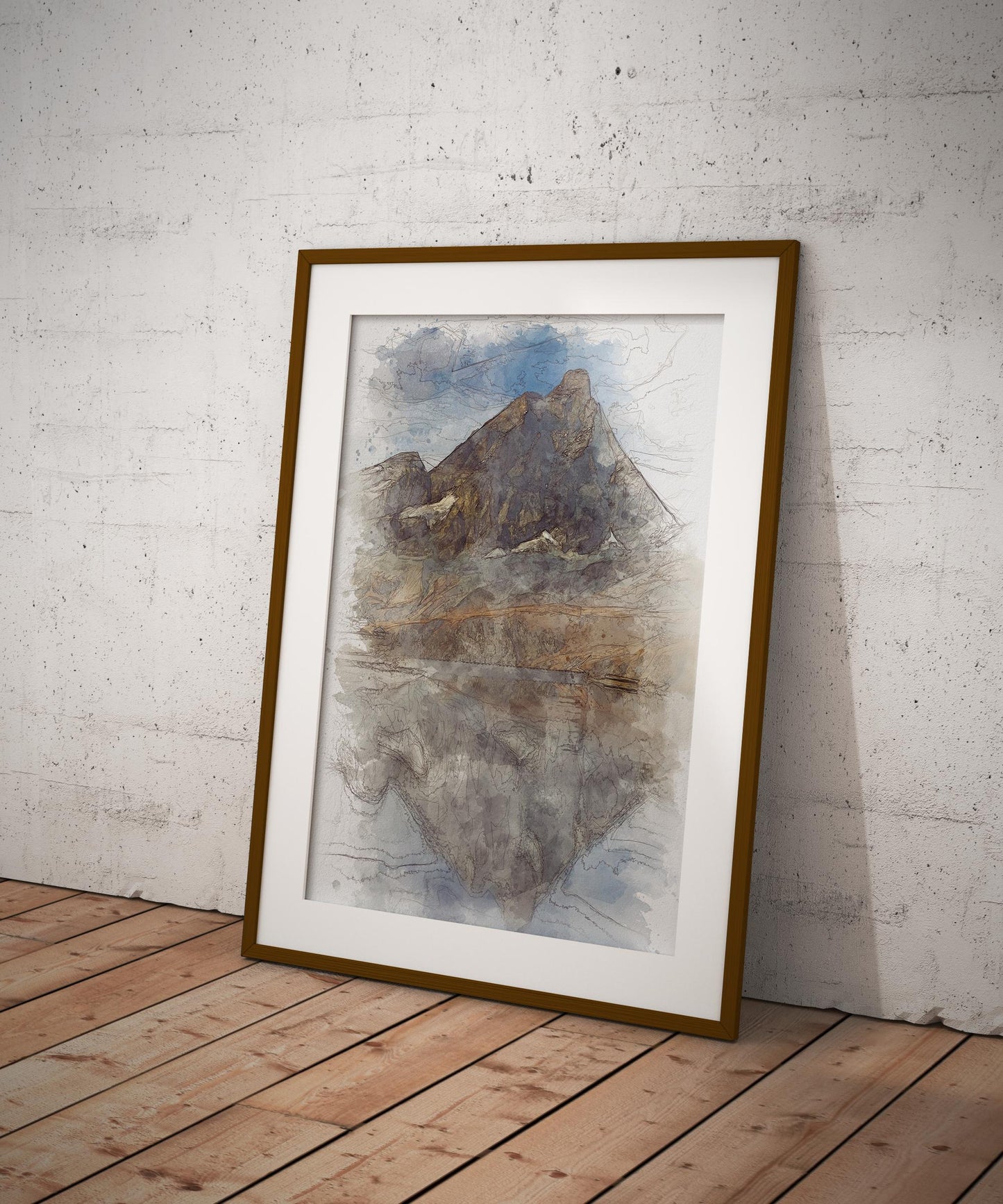 Mount Cervino Italy Watercolor Poster-Poster-Yesteeyear