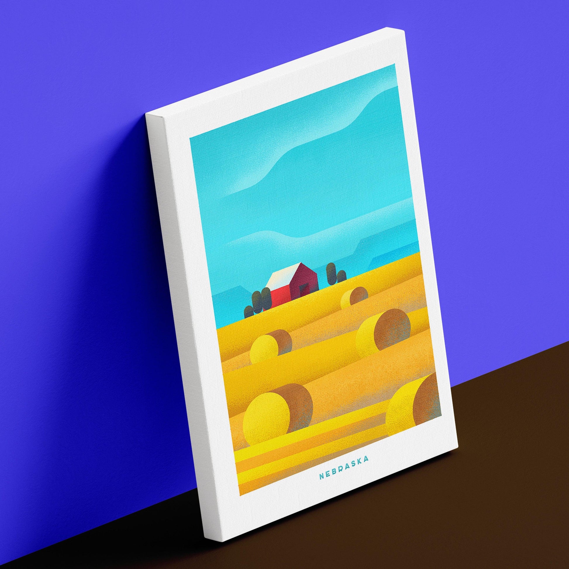 Nebraska Travel Poster Canvas-Canvas-Yesteeyear