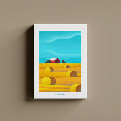 Nebraska Travel Poster Canvas-Canvas-Yesteeyear