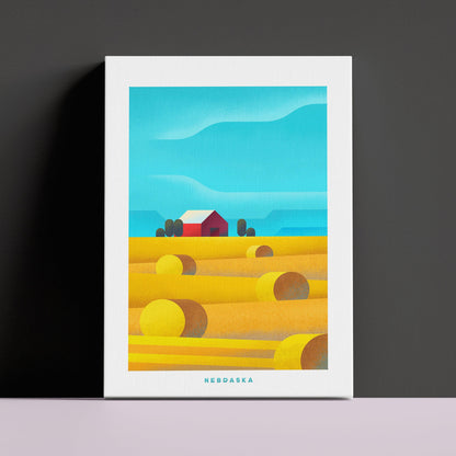 Nebraska Travel Poster Canvas-Canvas-Yesteeyear