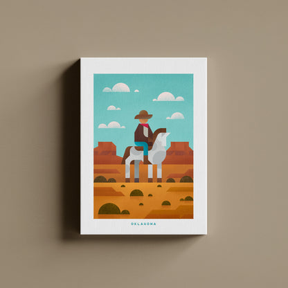 Oklahoma Travel Poster Canvas-Canvas-Yesteeyear