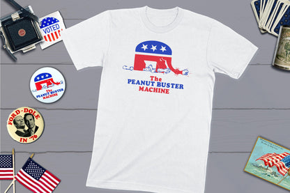 Peanut Buster Machine - Anti-Carter Gerald Ford Political Campaign-Unisex T-shirt-Yesteeyear