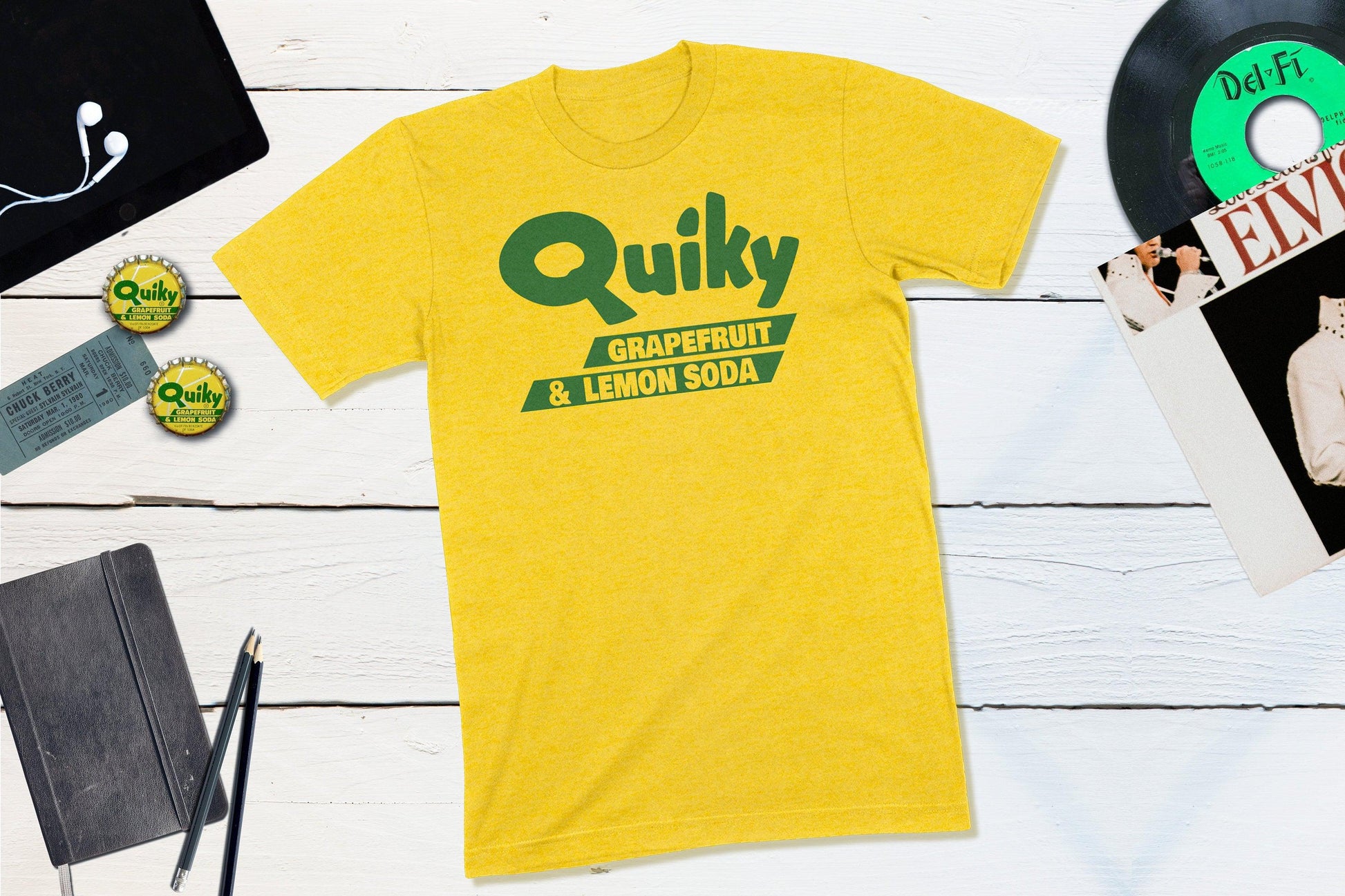 Quiky Grapefruit and Lemon Soda Vintage Bottle Cap-Unisex T-shirt-Yesteeyear