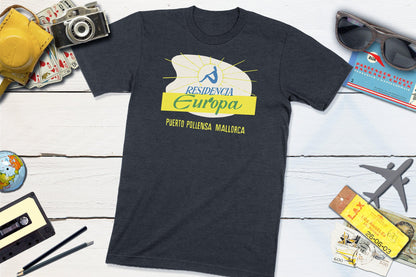 Residencia Europa Puerto Pollensa Mallorca Spain Vintage Travel Sticker-Unisex T-shirt-Yesteeyear