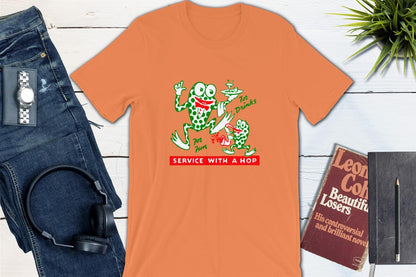 Service With A Hop - Vintage Cocktail Lounge Matchbook-Unisex T-shirt-Yesteeyear
