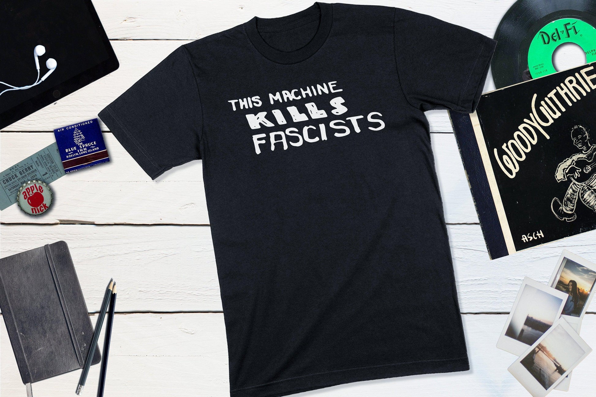 This Machine Kills Fascists - Folk Singer Woody Guthrie-Unisex T-shirt-Yesteeyear