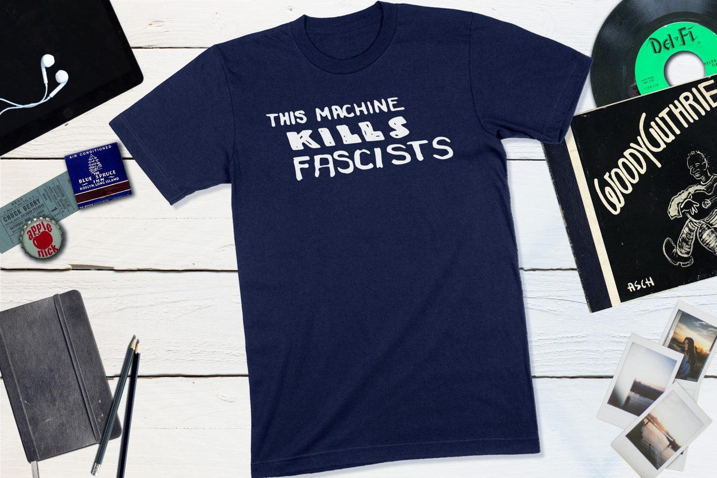 This Machine Kills Fascists - Folk Singer Woody Guthrie-Unisex T-shirt-Yesteeyear