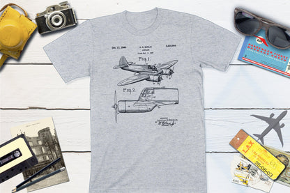 Vintage Airplane WWII Blueprint Airplane Shirt-Unisex T-shirt-Yesteeyear