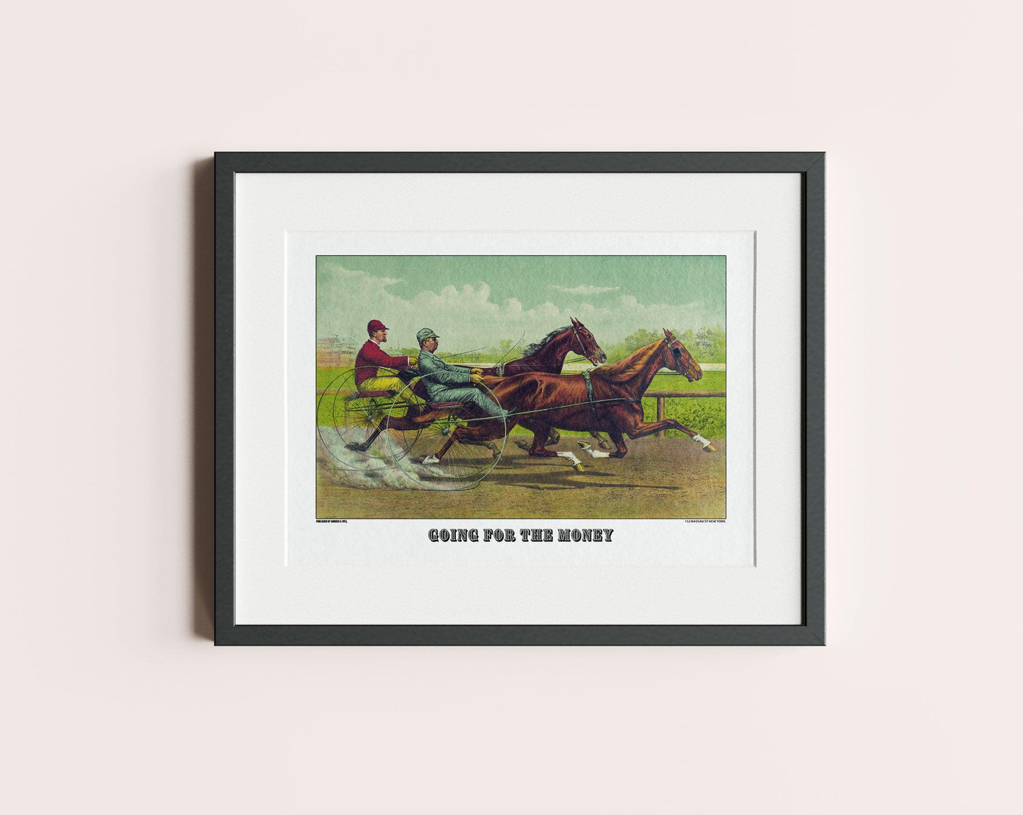 Vintage Harness Horse Racing Currier & Ives Poster Print-Poster-Yesteeyear