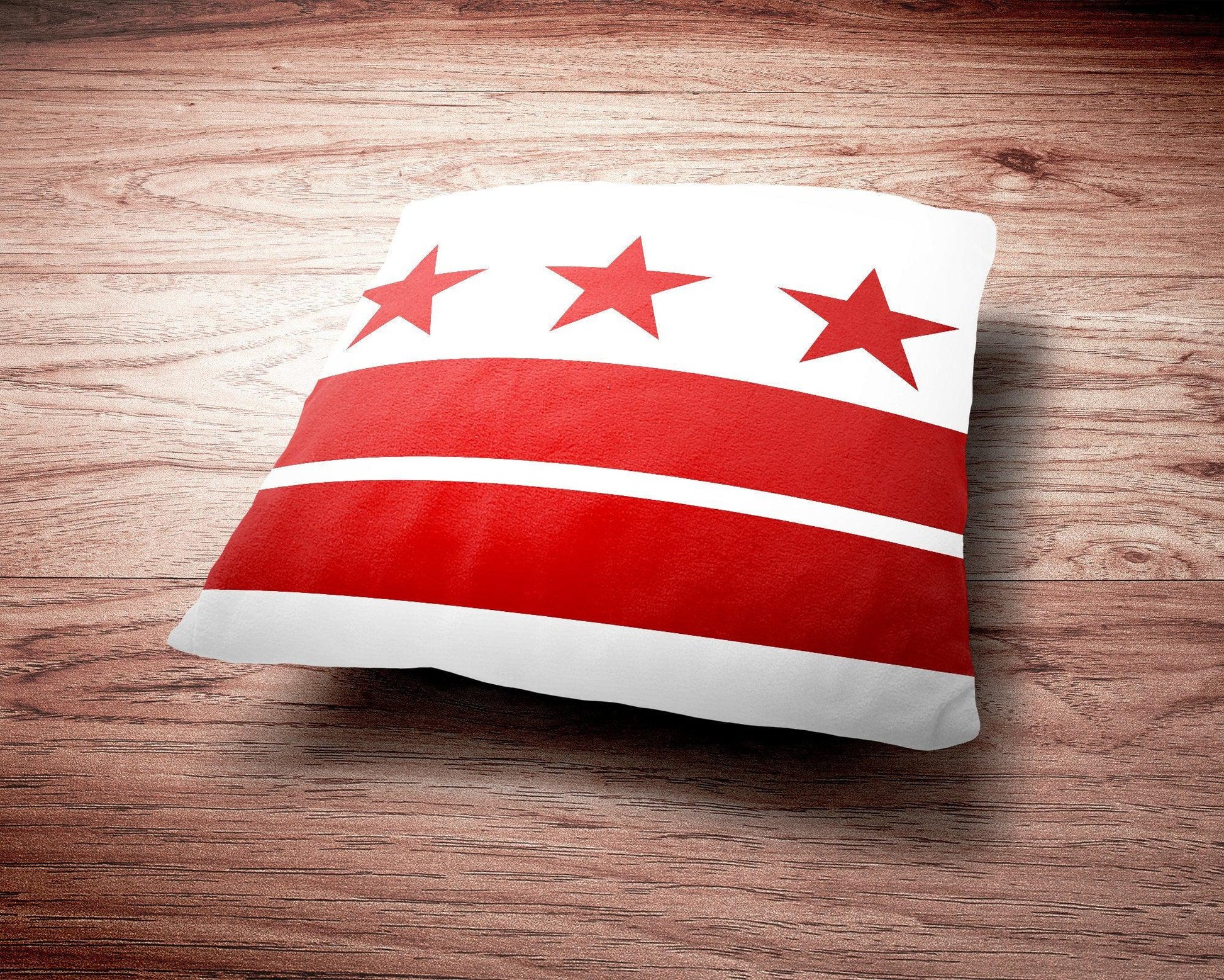 Washington DC Flag Throw Pillow-Throw Pillow-Yesteeyear