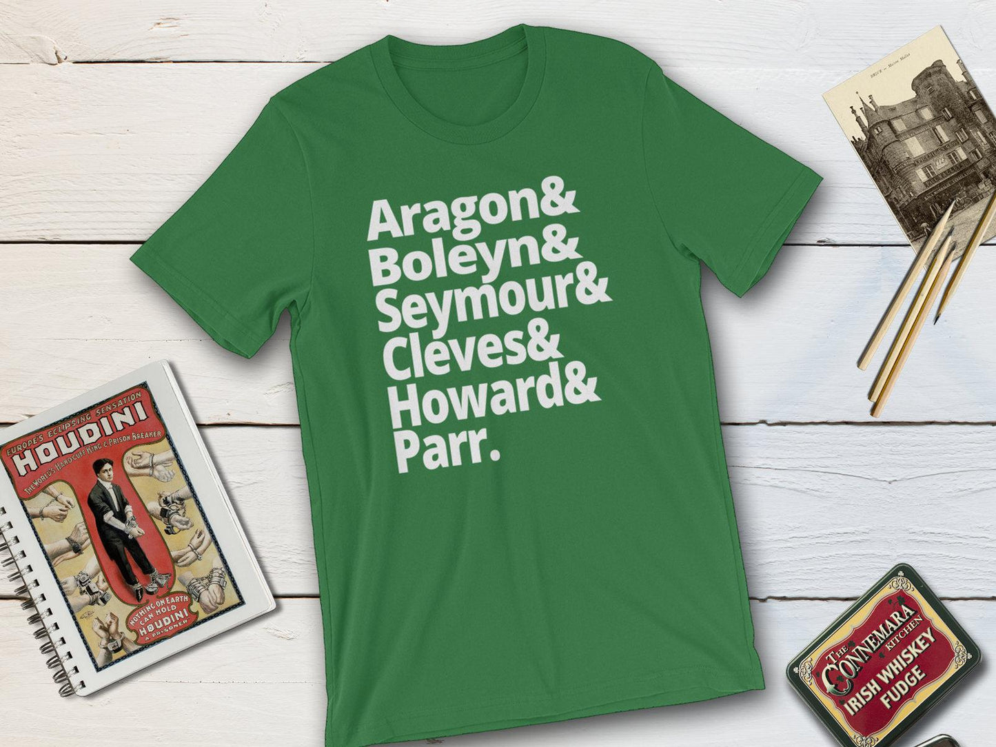 Wives of Henry VIII - Anne Boleyn Aragon Seymour Cleves Howard Parr-Unisex T-shirt-Yesteeyear