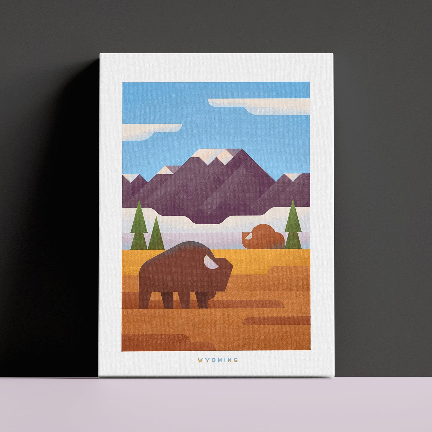 Wyoming Travel Poster Canvas-Canvas-Yesteeyear