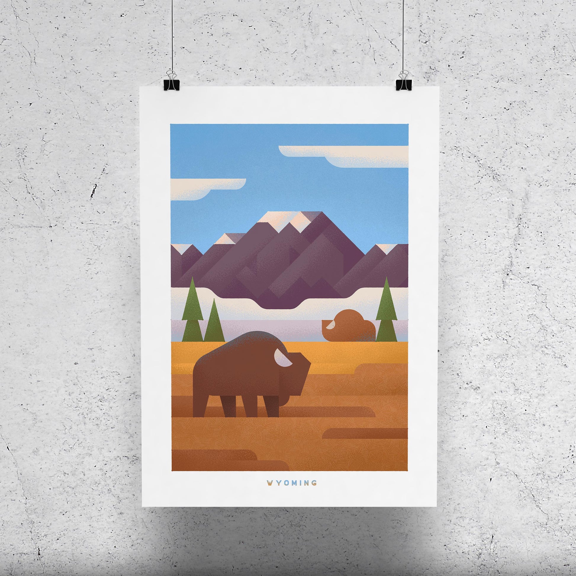 Wyoming Travel Poster Print-Poster-Yesteeyear